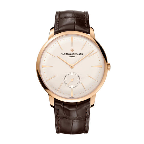 Vacheron Constantin Patrimony Manual-Winding-Vacheron Constantin Patrimony Manual-Winding - 1110U/000R-B085 - Vacheron Constantin Patrimony Manual-Winding in a 42mm rose gold case with beige dial on leather strap, featuring a small seconds display and mechanical hand-wound movement.
