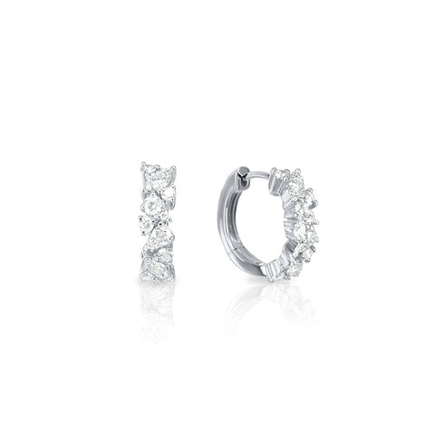 White Gold Diamond Earrings-White Gold Diamond Earrings - IEI00304W