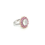 White Jade and Pink Sapphire Ring-White Jade and Pink Sapphire Ring -