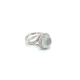 White Jade Diamond Ring-White Jade Diamond Ring -