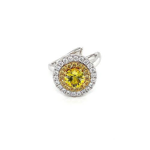 Yellow Sapphire Diamond Ring-Yellow Sapphire Diamond Ring -