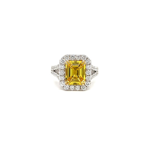 Yellow Sapphire Diamond Ring-Yellow Sapphire Diamond Ring - SRTIJ02204