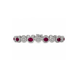 18K Ruby Diamond Halo Bracelet-18K Ruby Diamond Halo Bracelet