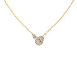 18K “Toi et Moi” Pear Cut Diamond Halo Necklace-18K “Toi et Moi” Pear Cut Diamond Halo Necklace