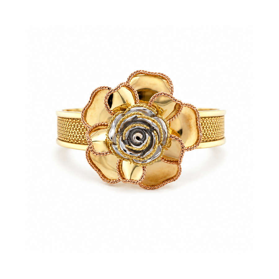 Rose Gold Floral Bangle