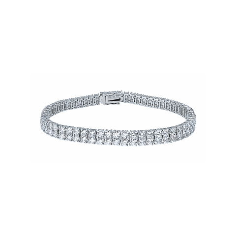 2-Row Diamond Bracelet-2 - Row Diamond Bracelet - DBTIJ02428