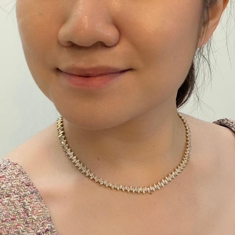 Marquise Cut Diamond Necklace-Marquise Cut Diamond Necklace