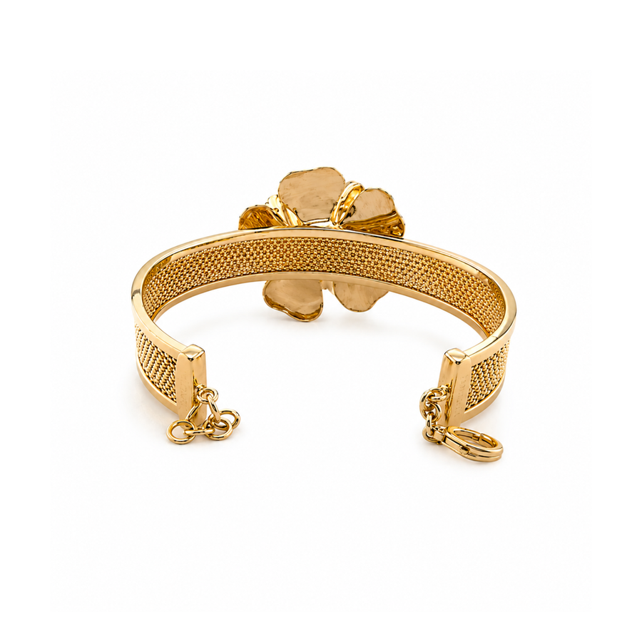 Rose Gold Floral Bangle