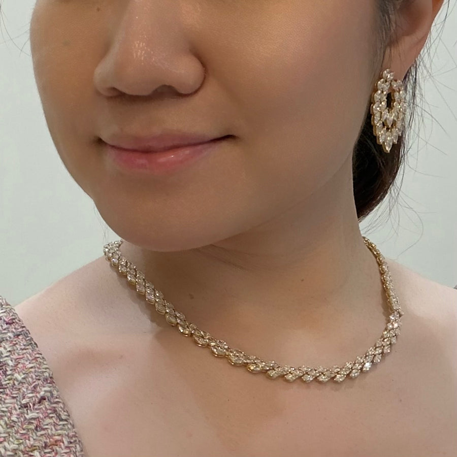 Marquise Cut Diamond Double Hoop Earrings