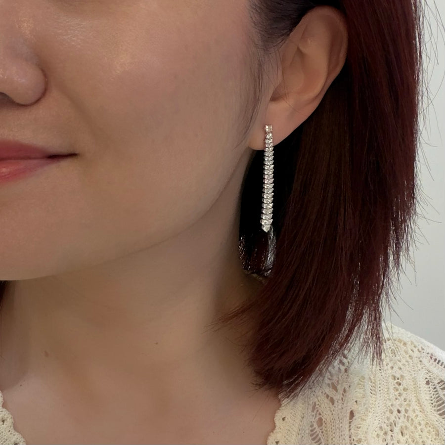 Long Dangling Diamond Earrings