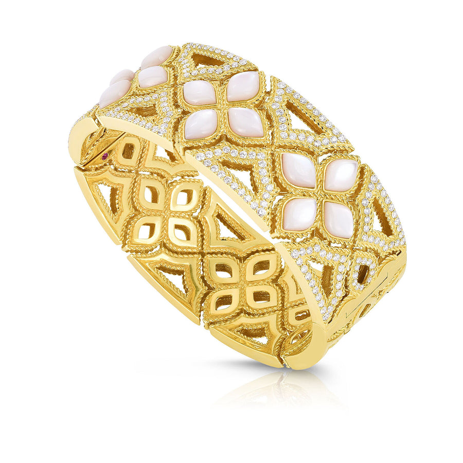 Roberto Coin Venetian Princess Wide Mother-of-Pearl & Diamond Cut Out Bangle