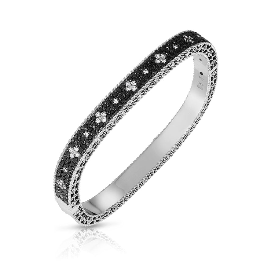 Roberto Coin Venetian Princess Black & White Diamond Narrow Bangle