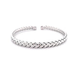 White Gold Weave Bangle-White Gold Weave Bangle