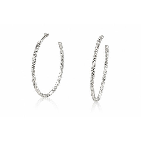 Medium Diamond Cut Gold Hoop Earrings-Medium Diamond Cut Gold Hoop Earrings
