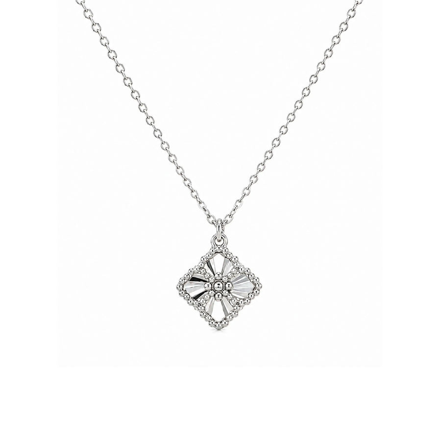 White Gold Clover Pendant and Chain