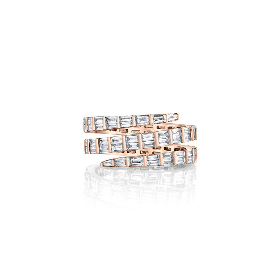 Anita Ko Three Row Baguette Diamond Pinky Coil Ring
