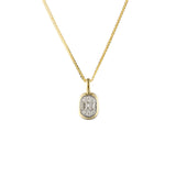 Shy Creation Diamond Baguette Pendant Necklace 0.10 CT-Shy Creation Diamond Baguette Pendant Necklace 0.10 CT