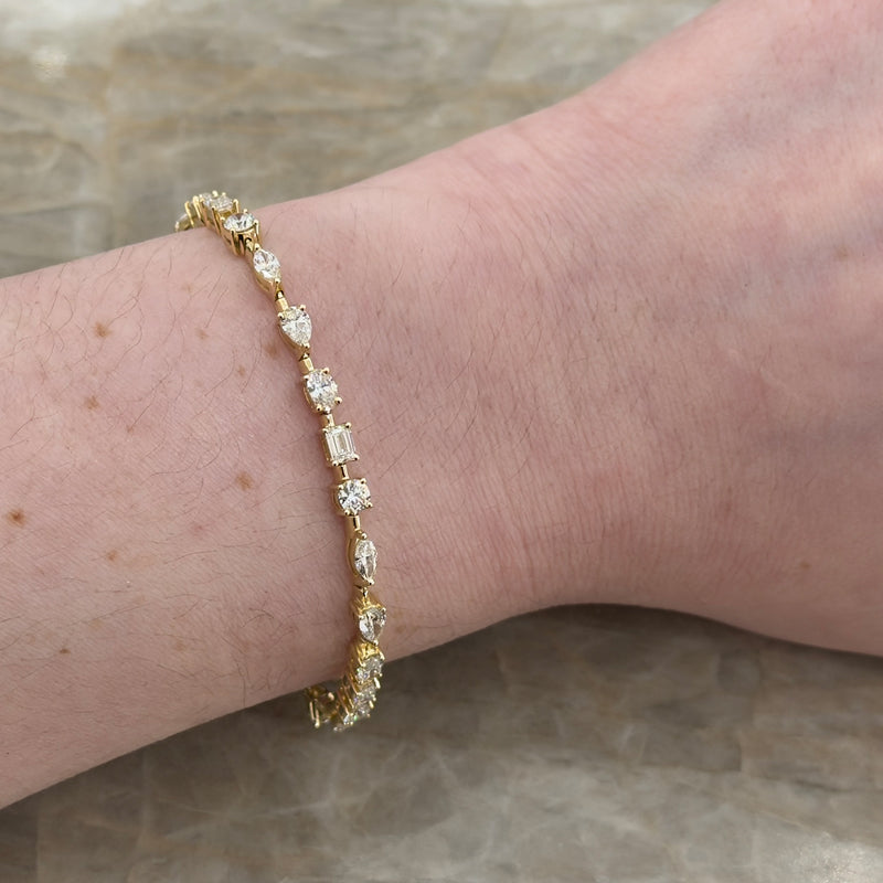 Mixed-Shaped Diamond Bracelet-Mixed-Shaped Diamond Bracelet