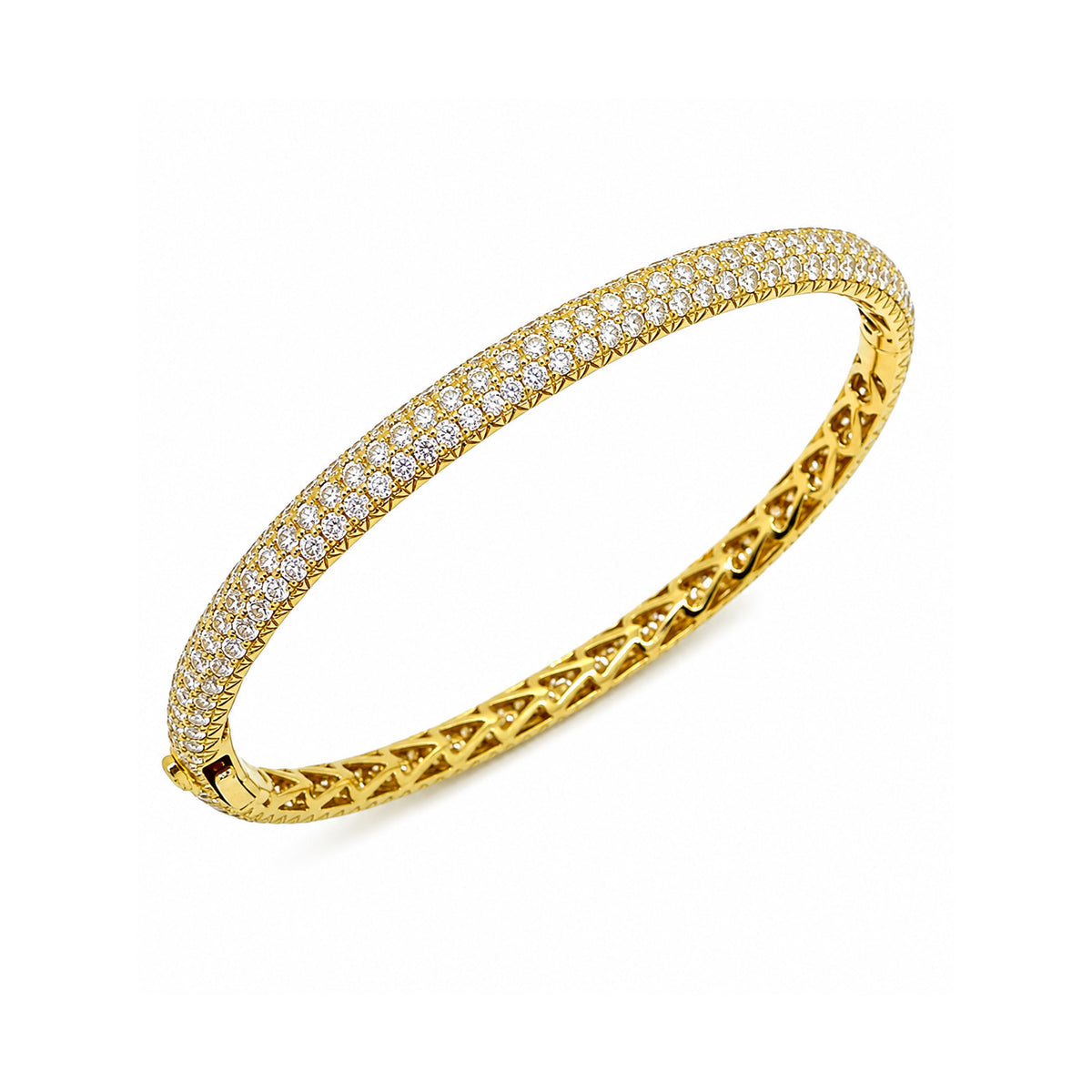 18k Yellow Gold Pave Diamond Bangle