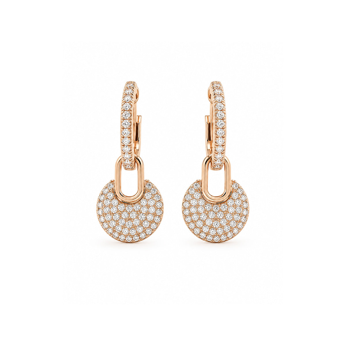 Diamond Huggie Earrings with Charms