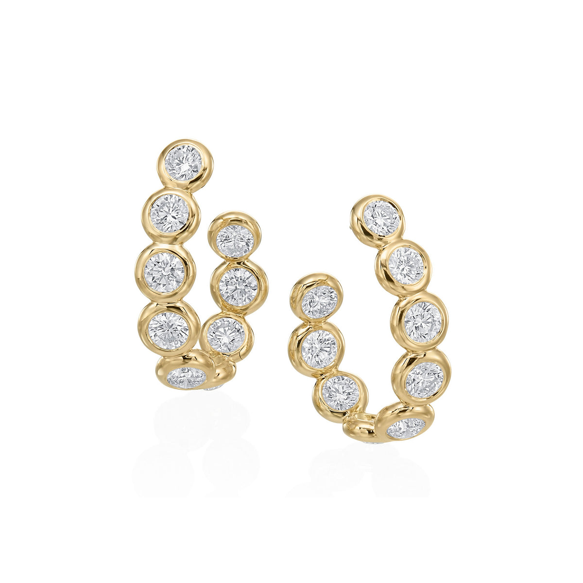 Gumuchian Diamond Bezel Hoop Earrings