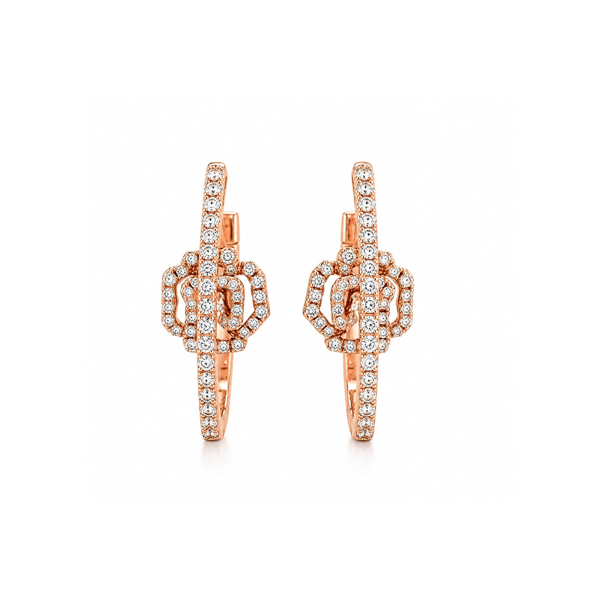 Diamond Flower Hoop Earrings