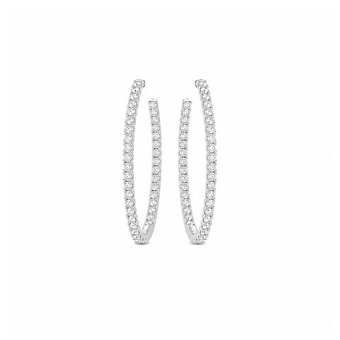 Diamond Hoop Earrings-Diamond Hoop Earrings