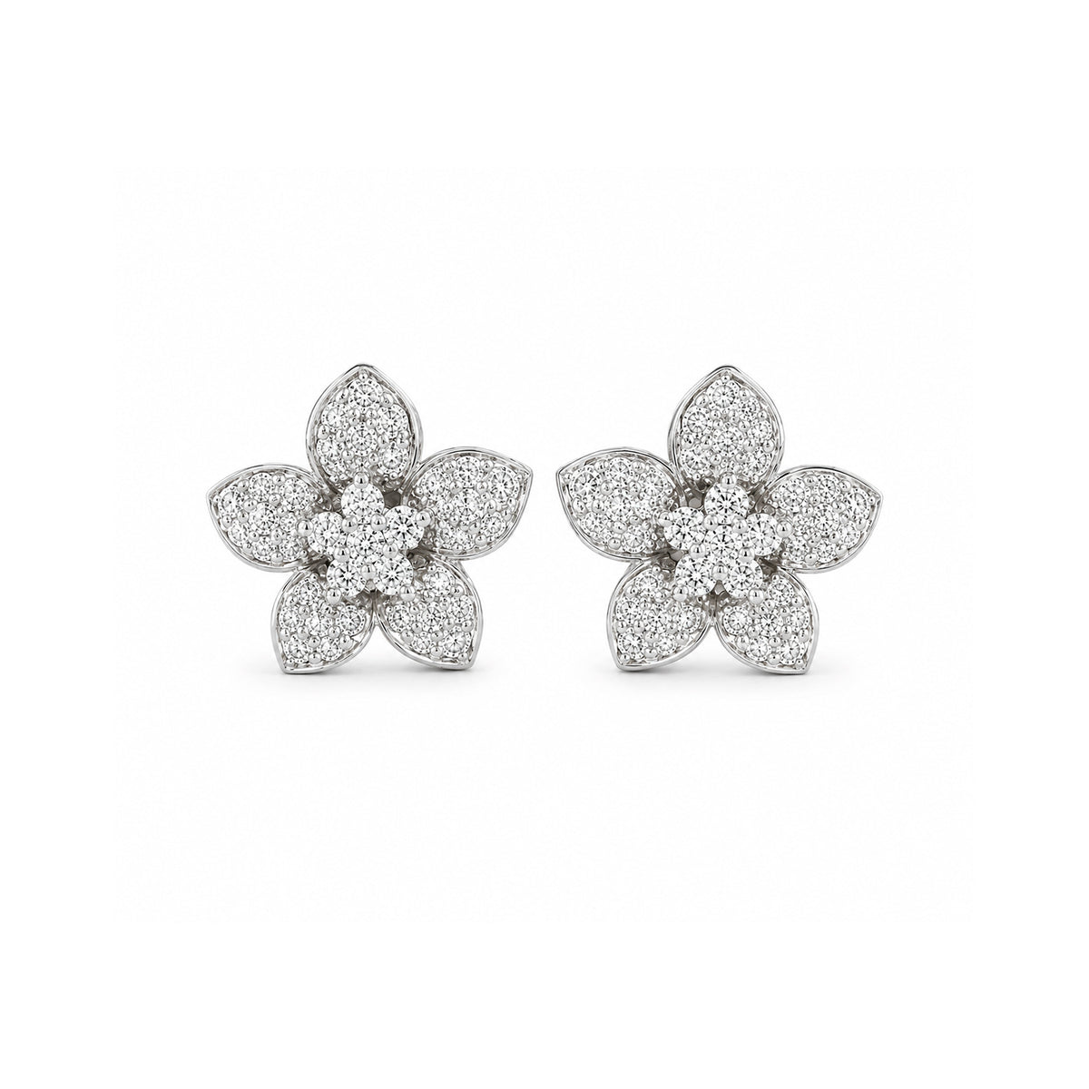 Diamond Flower Earrings