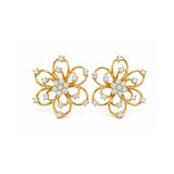 Diamond Flower Earrings-Diamond Flower Earrings