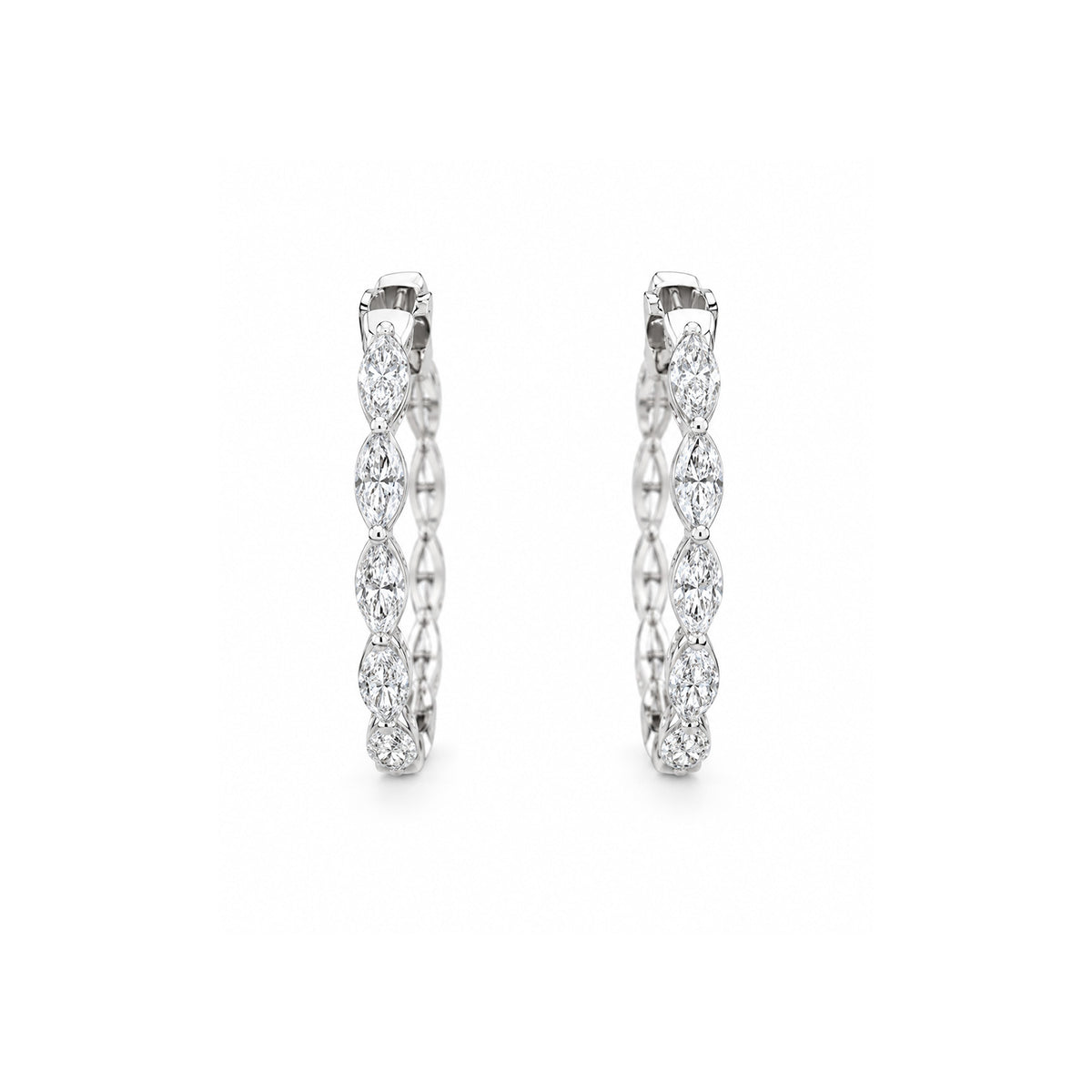 Marquise Cut Diamond Hoop Earrings