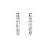 Marquise Cut Diamond Hoop Earrings-Marquise Cut Diamond Hoop Earrings