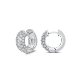 Multi-Row Pavé Diamond Domed Huggie Earrings-Multi-Row Pavé Diamond Domed Huggie Earrings