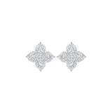 Heart and Princess-Cut Diamond Stud Earrings-Heart and Princess-Cut Diamond Stud Earrings