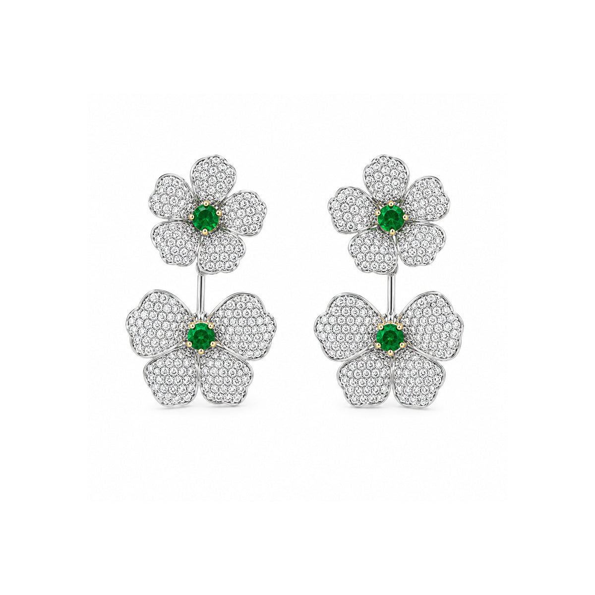 Diamond Flower Earrings