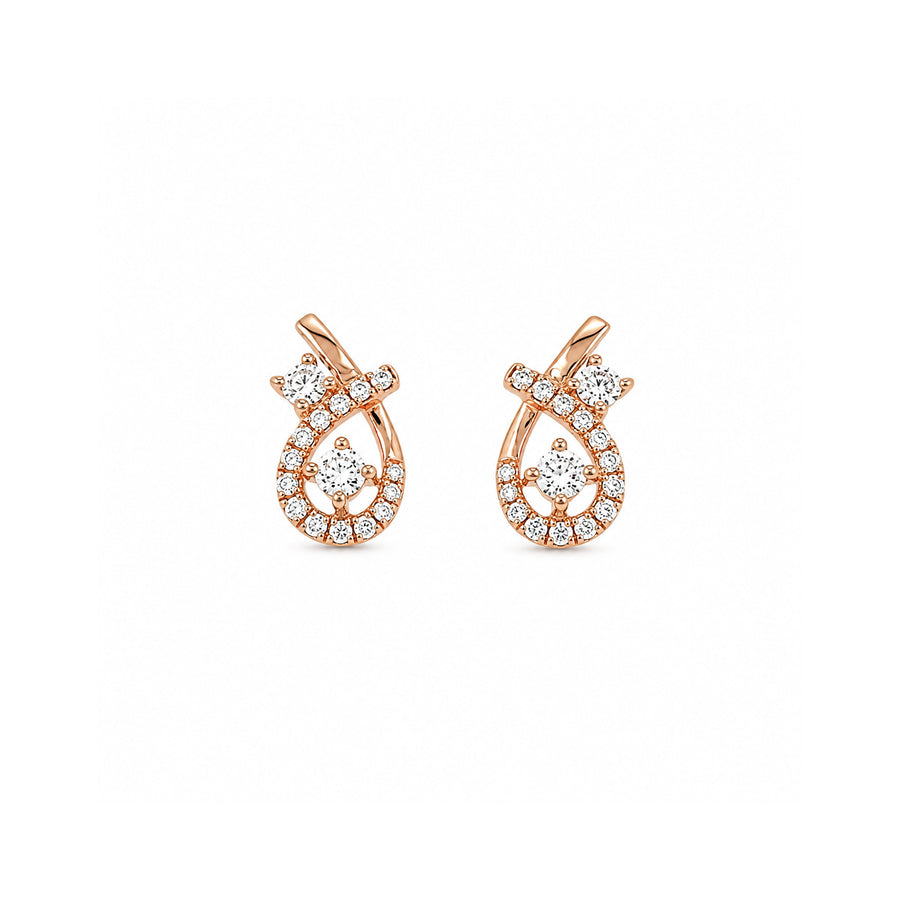 18K Rose Gold Diamonds Earrings. Diamonds approximately 0.31 total carat weight.