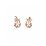 Open Teardrop Diamond Stud Earrings-18K Rose Gold Diamonds Earrings. Diamonds approximately 0.31 total carat weight.