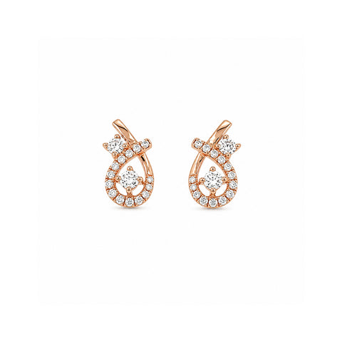 Diamond Stud Earrings-18K Rose Gold Diamonds Earrings. Diamonds approximately 0.31 total carat weight.