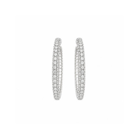 Diamond Hoop Earrings-Diamond Hoop Earrings