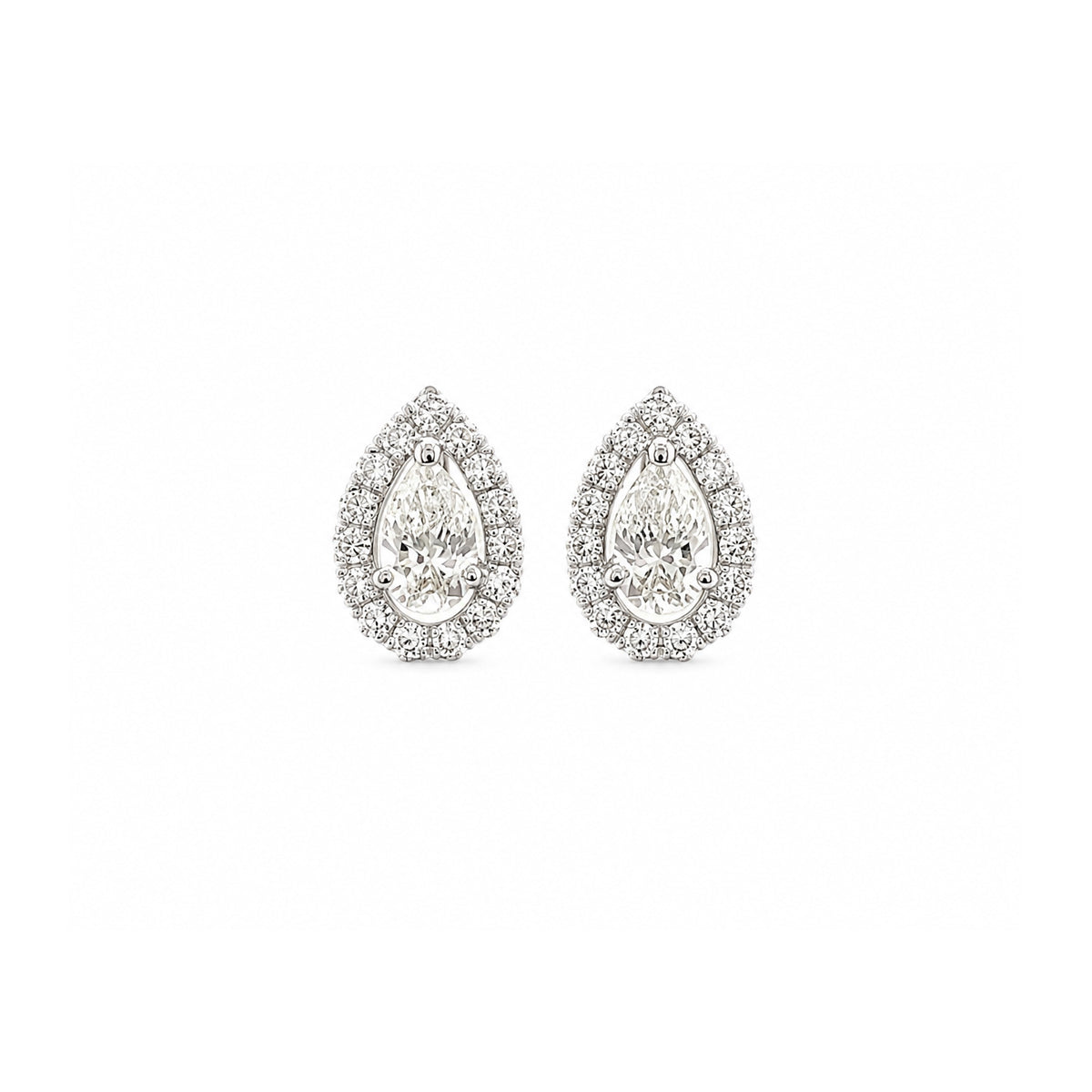 Pear Brilliant Cut Diamond Stud Earrings