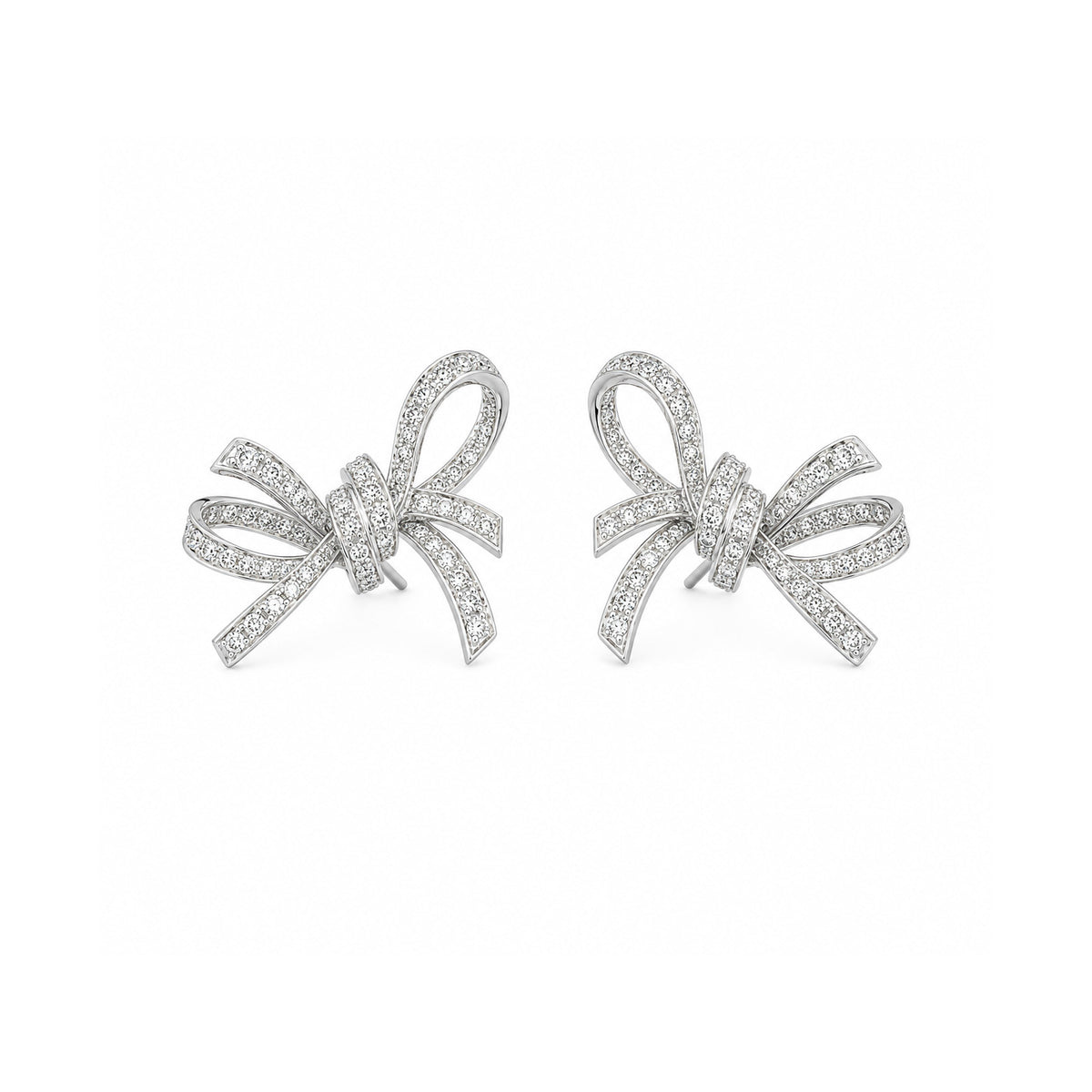 Diamond Ribbon Earrings