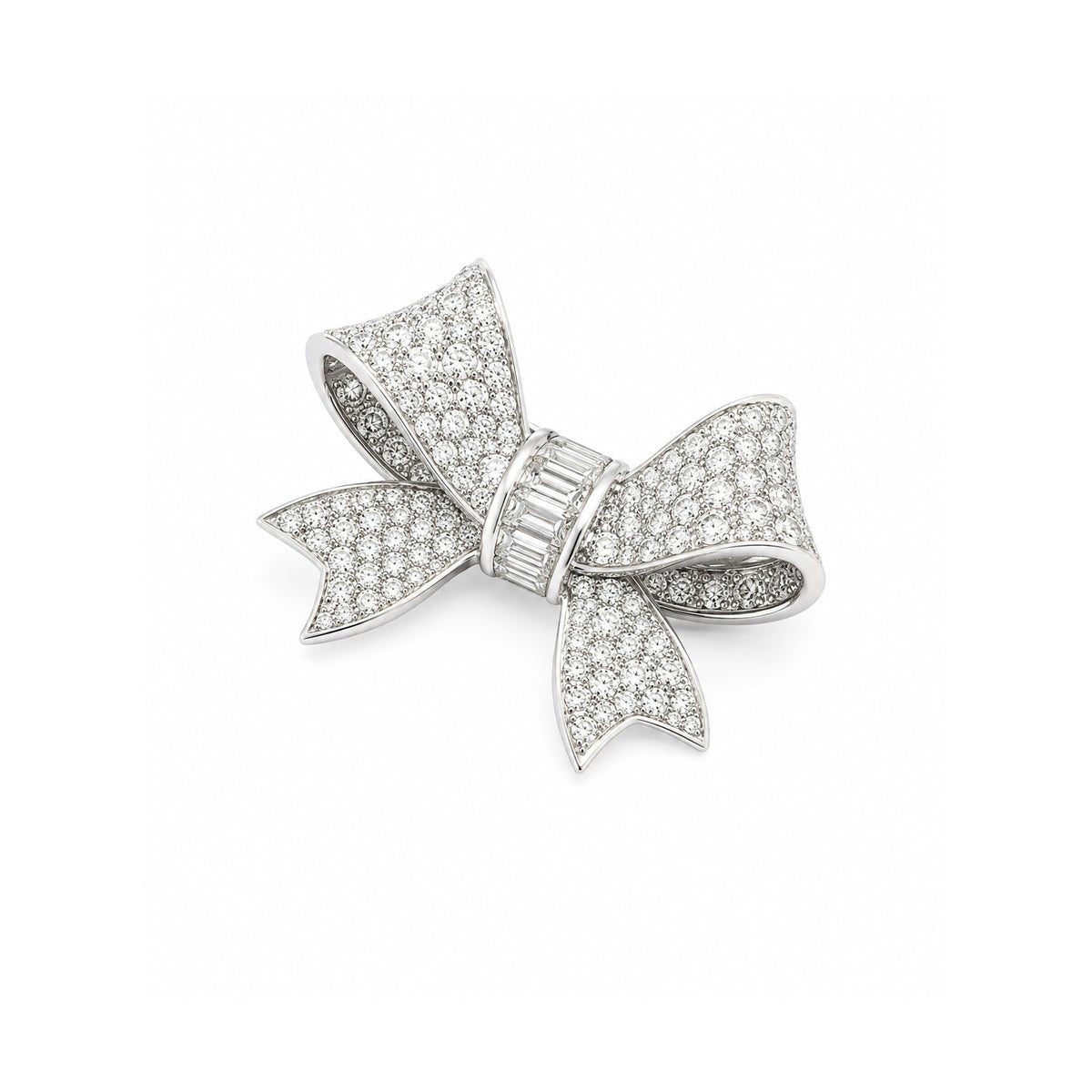Diamond Ribbon Brooch