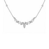 Marquise Cluster & Baguette Diamond Curved Collar Necklace-Diamond Necklace