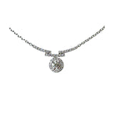 Diamond Halo Necklace-Diamond Halo Necklace