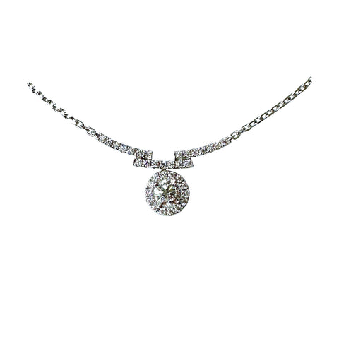 Diamond Halo Necklace-Diamond Halo Necklace