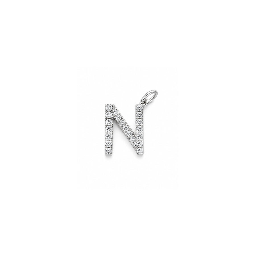 Letter "N" Diamond Pendant