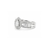 Pear Brilliant Cut Diamond Halo Ring-Pear Brilliant Cut Diamond Halo Ring