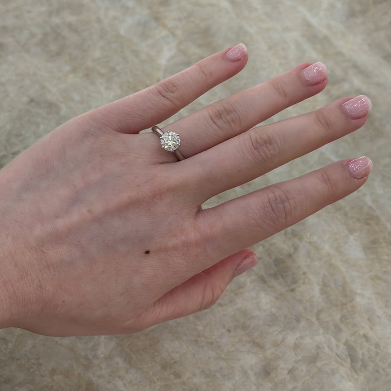 Round Brilliant Cut Diamond Solitaire Engagement Ring-Round Brilliant Cut Diamond Solitaire Engagement Ring