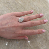 Pear Brilliant Cut Diamond Halo Engagement Ring-Pear Brilliant Cut Diamond Halo Engagement Ring