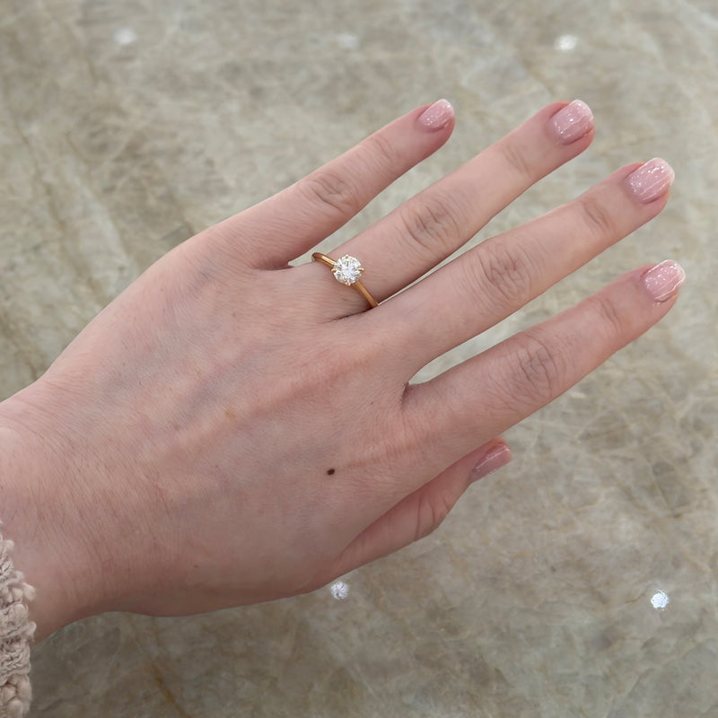 Round Brilliant Cut Diamond Solitaire Engagement Ring-Round Brilliant Cut Diamond Solitaire Engagement Ring