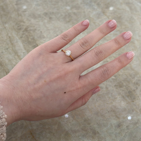 Round Brilliant Cut Diamond Solitaire Engagement Ring-Round Brilliant Cut Diamond Solitaire Engagement Ring
